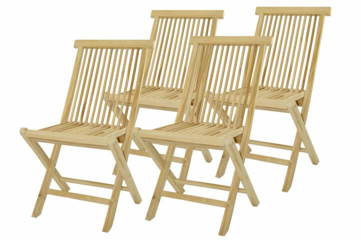 Divero 33137 Skládací židle z týkového dřeva 4 kusy Divero