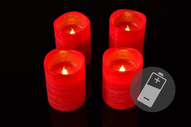 Nexos 33519 Dekorativní LED sada - 4 adventní svíčky - červená Nexos
