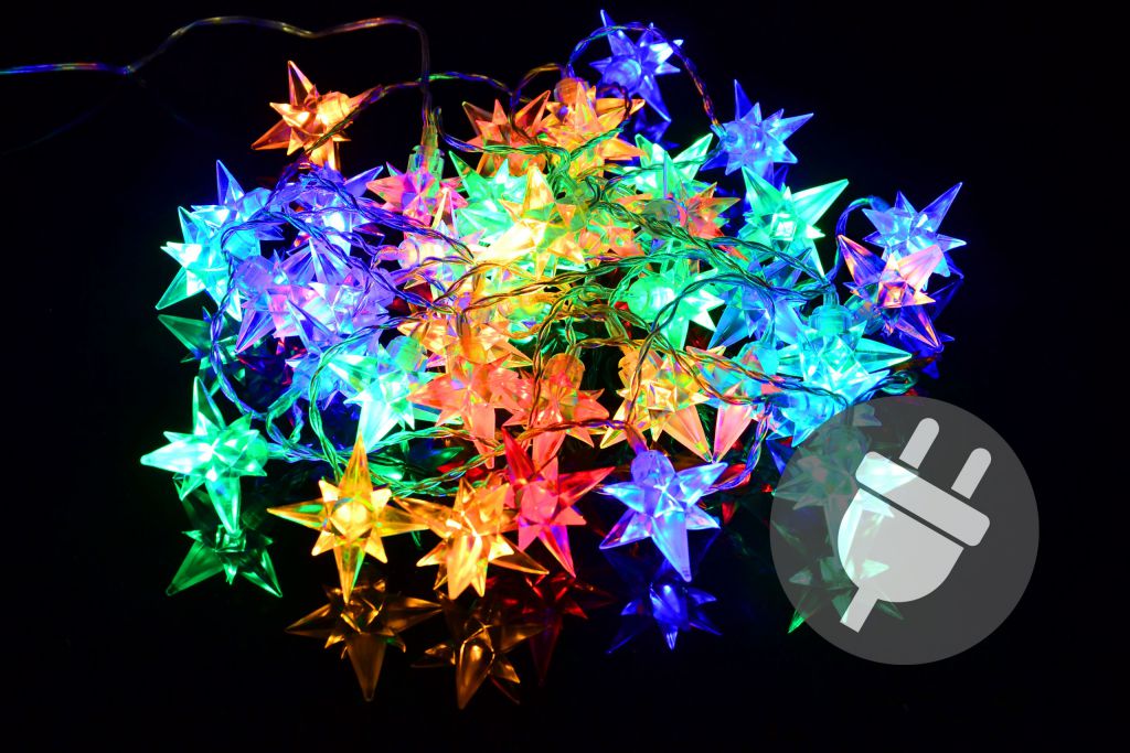 Nexos Trading GmbH & Co. KG Vánoční LED osvětlení - barevné hvězdy - 40 LED Nexos