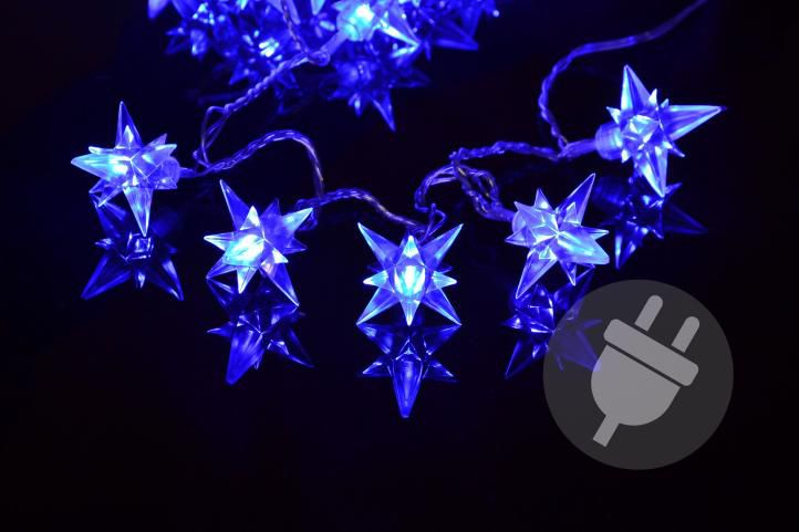 Nexos 1006 Vánoční LED osvětlení - hvězdy modré 4 m Nexos