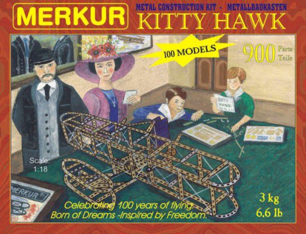 MERKUR Kitty Hawk Stavebnice 100 modelů 900ks v krabici 36x27x5cm Teddies