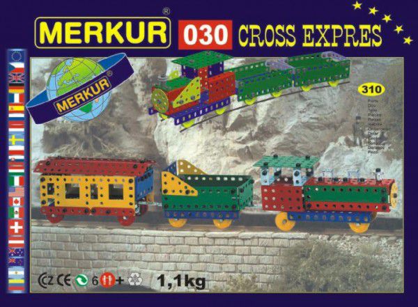 MERKUR Cross expres 030 Stavebnice 10 modelů 310ks v krabici 36x27x3cm Teddies