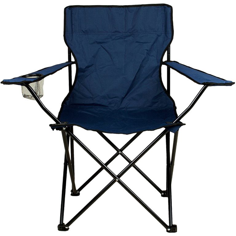 Divero 531 Skládací židle s držákem nápojů - modrá Divero