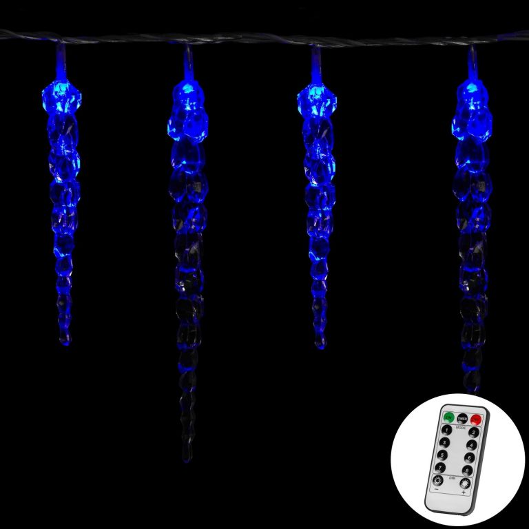 VOLTRONIC® 60008 Vánoční dekorativní osvětlení - rampouchy - 40 LED modrá + ovladač VOLTRONIC®