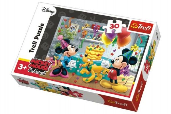 Puzzle Mickey a Minnie slaví narozeniny Disney 27x20cm 30 dílků v krabičce 21x14x4cm Teddies