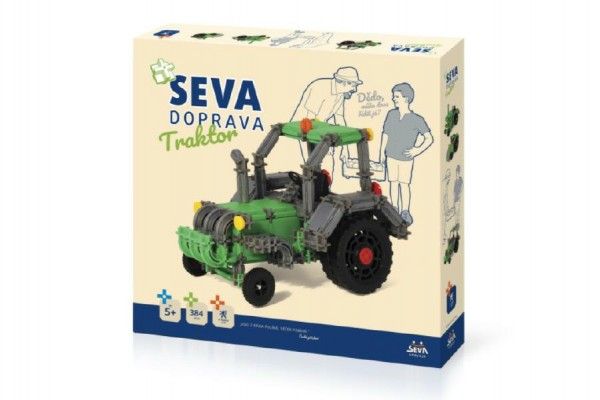 Stavebnice Seva Doprava Traktor plast 384 dílků v krabici 35x33x5cm 5+ Teddies