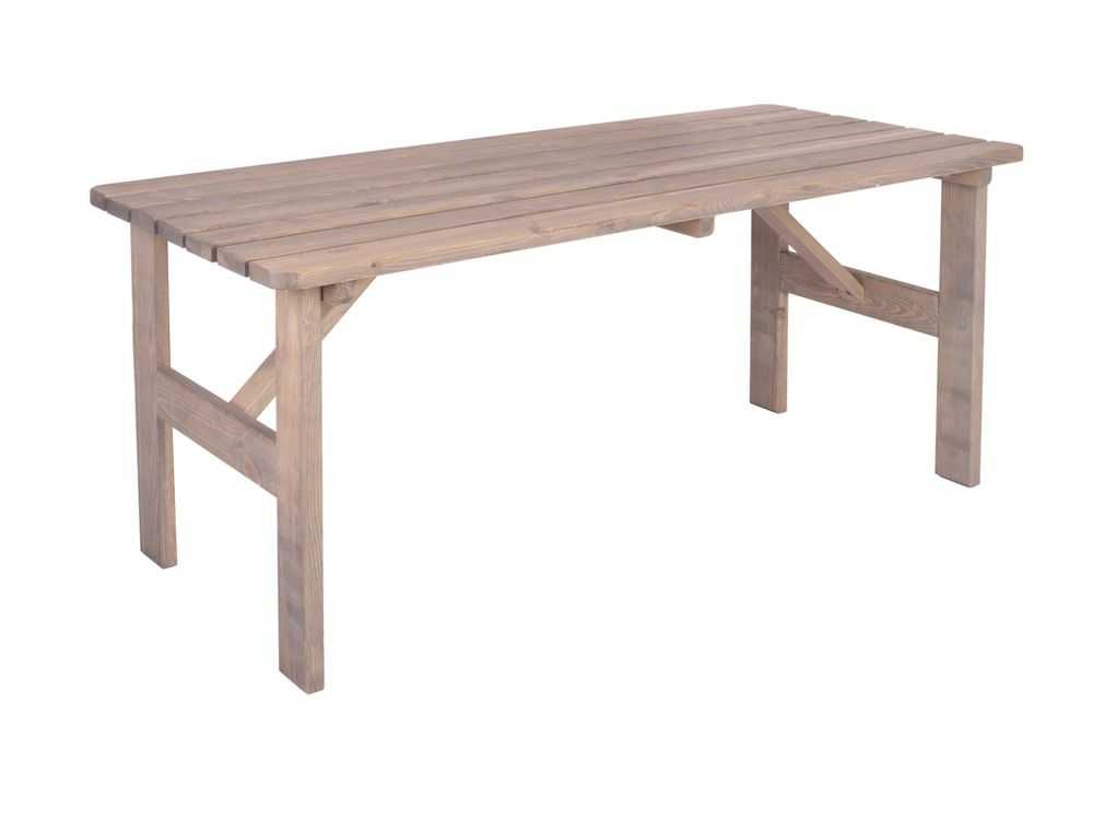 Rojaplast VIKING 54624 Zahradní masivní dřevěný stůl šedý - 150 cm Rojaplast
