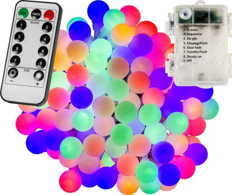 VOLTRONIC® Párty LED osvětlení 20m - barevné 200 diod - BATERIE ovladač VOLTRONIC®