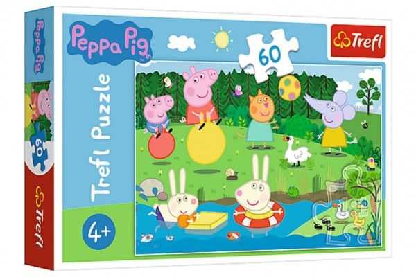 Puzzle Prasátko Peppa/Peppa Pig Prázdninová zábava 60 dílků Teddies