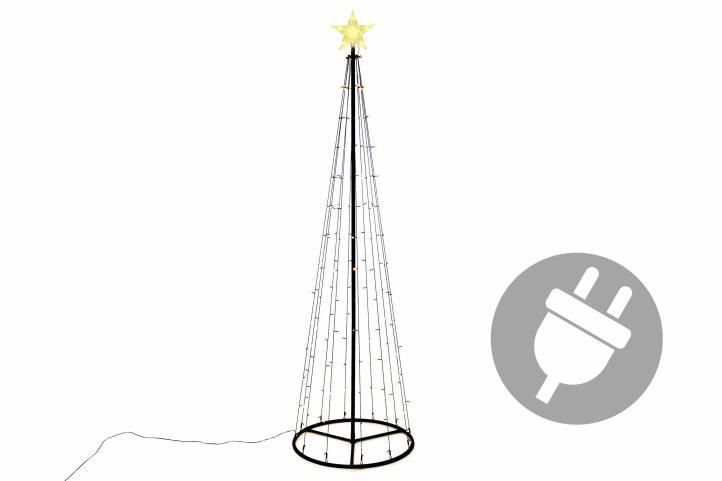 Nexos 47224 Vánoční dekorace - světelná pyramida stromek - 240 cm teple bílá Nexos