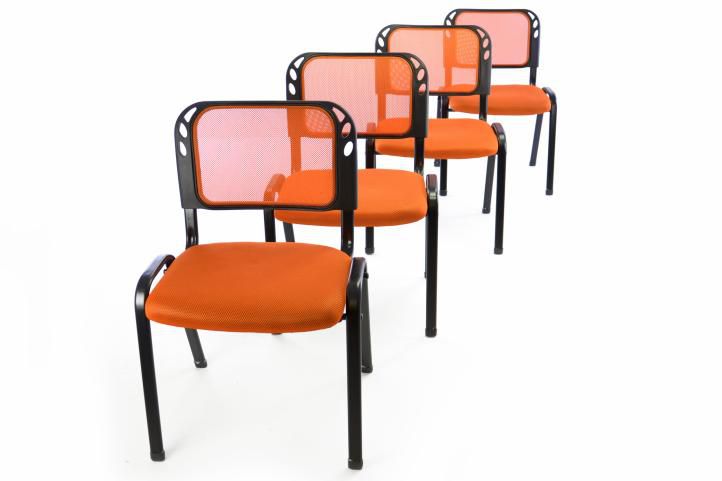 Garthen 40800 Sada 4 stohovatelných kongresových židlí - oranžová Garthen