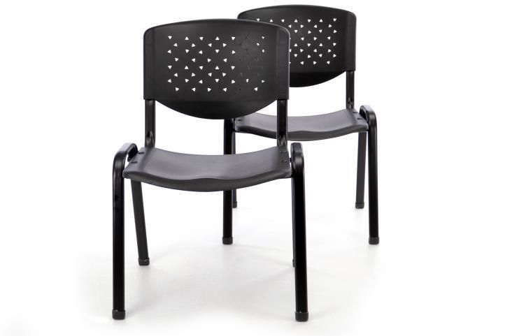 Garthen 40750 Sada 2 ks stohovatelné plastové kancelářské židle - černá Garthen