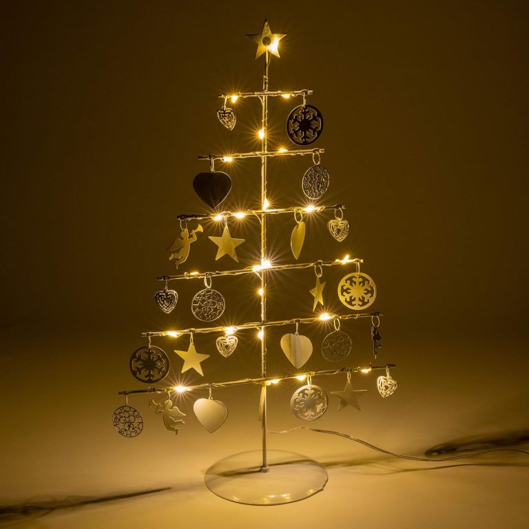 Nexos  64264 Vánoční kovový dekorační strom - bílý