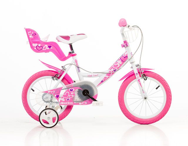Dino Bikes Dětské kolo 144 bílo-růžové 14 Dino Bikes